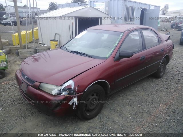 JM1BC1415V0156051 - 1997 MAZDA PROTEGE DX/LX/ES RED photo 2