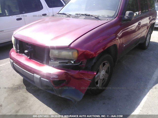 1GNDT13S722248014 - 2002 CHEVROLET TRAILBLAZER  BURGUNDY photo 6