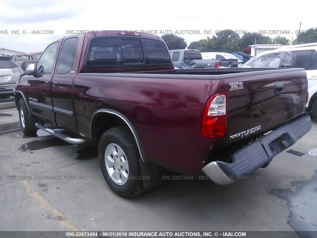 5TBRU34146S472281 - 2006 TOYOTA TUNDRA ACCESS CAB SR5 MAROON photo 3