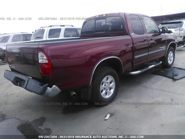 5TBRU34146S472281 - 2006 TOYOTA TUNDRA ACCESS CAB SR5 MAROON photo 4