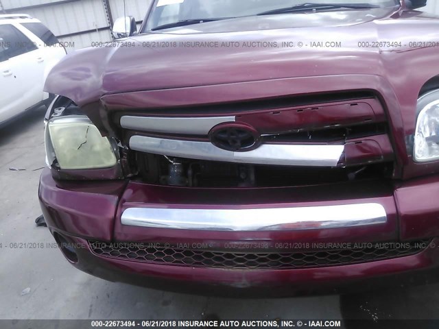 5TBRU34146S472281 - 2006 TOYOTA TUNDRA ACCESS CAB SR5 MAROON photo 6