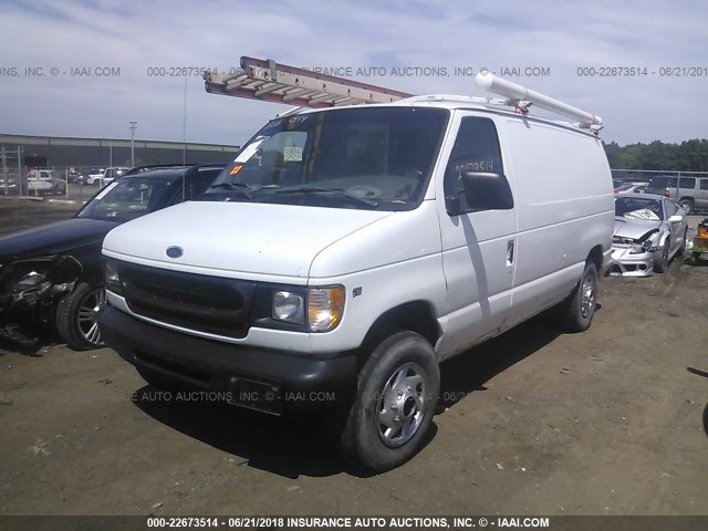 1FTNE24L91HB14329 - 2001 FORD ECONOLINE E250 VAN WHITE photo 2