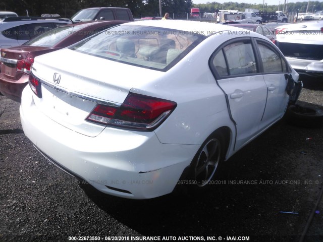 19XFB2F76FE292919 - 2015 HONDA CIVIC SE WHITE photo 4