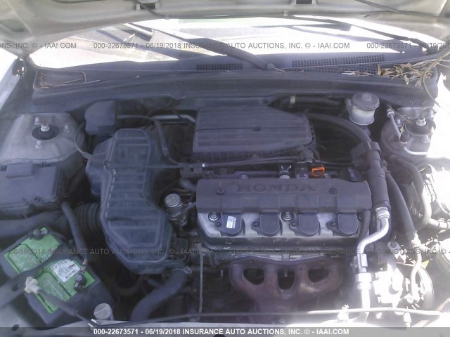 1HGEN26535L000040 - 2005 HONDA CIVIC GX SILVER photo 10