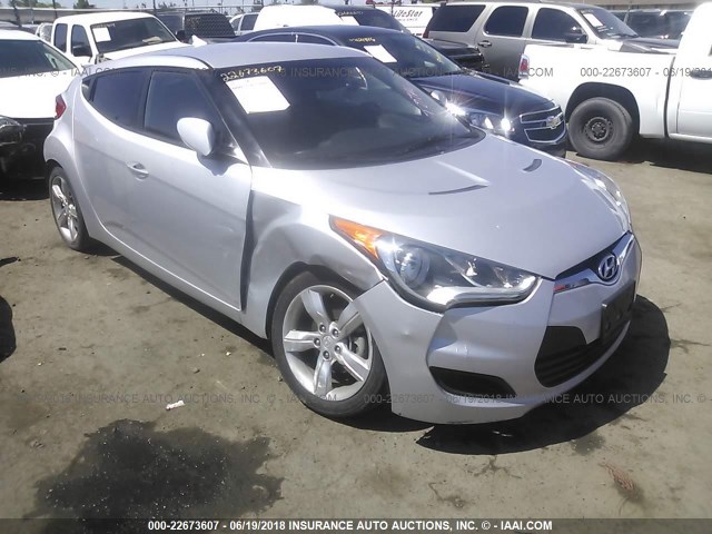 KMHTC6AD4EU212212 - 2014 HYUNDAI VELOSTER SILVER photo 1