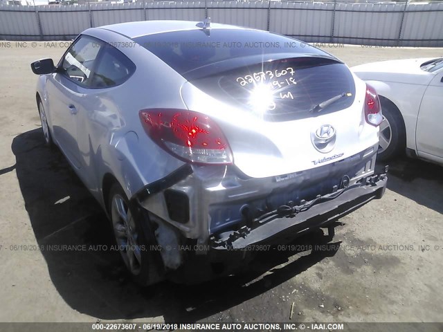 KMHTC6AD4EU212212 - 2014 HYUNDAI VELOSTER SILVER photo 3