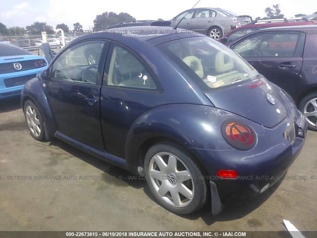 3VWDD21C91M440336 - 2001 VOLKSWAGEN NEW BEETLE GLX 深蓝色 照片 3