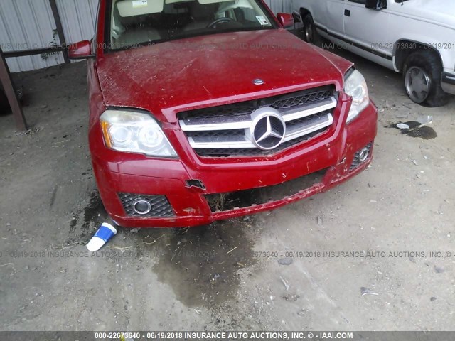 WDCGG5GBXBF583296 - 2011 MERCEDES-BENZ GLK 350 RED photo 6