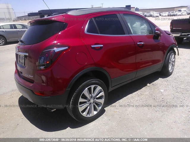 KL4CJASB2JB632755 - 2018 BUICK ENCORE PREFERRED RED photo 4