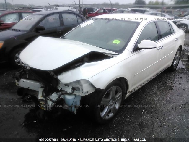 1G1ZC5E0XCF228070 - 2012 CHEVROLET MALIBU 1LT WHITE photo 2