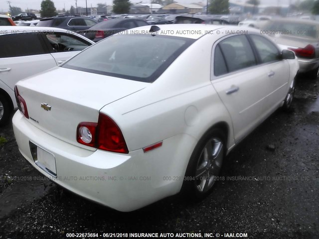 1G1ZC5E0XCF228070 - 2012 CHEVROLET MALIBU 1LT WHITE photo 4