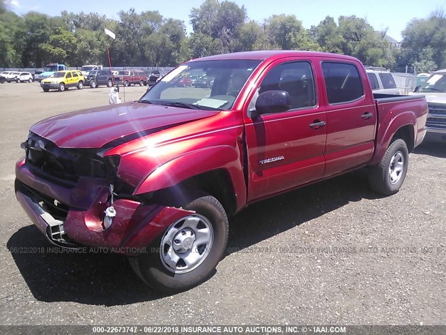 5TEJU62N85Z117630 - 2005 TOYOTA TACOMA DOUBLE CAB PRERUNNER RED photo 2