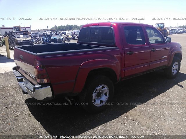 5TEJU62N85Z117630 - 2005 TOYOTA TACOMA DOUBLE CAB PRERUNNER RED photo 4