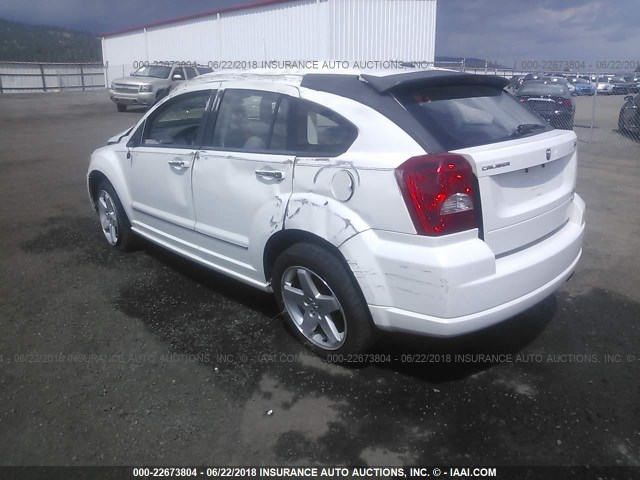 1B3HE78K37D322204 - 2007 DODGE CALIBER R/T WHITE photo 3