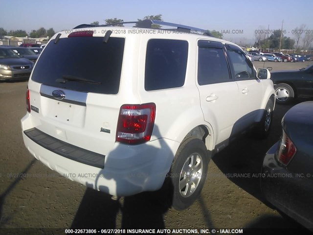 1FMCU9EG1CKA09113 - 2012 FORD ESCAPE LIMITED WHITE photo 4