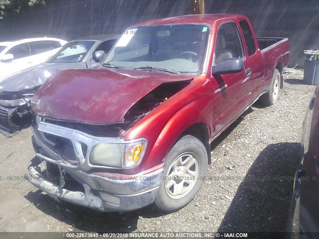 5TEVL52NX1Z811759 - 2001 TOYOTA TACOMA XTRACAB RED photo 2