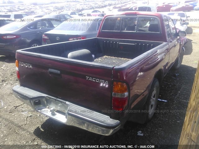 5TEVL52NX1Z811759 - 2001 TOYOTA TACOMA XTRACAB RED photo 4