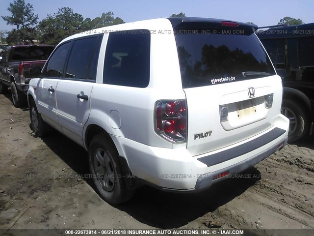 5FNYF28177B017979 - 2007 HONDA PILOT LX WHITE photo 3