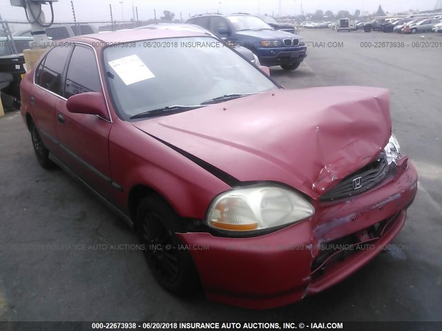 1HGEJ6677WL002282 - 1998 HONDA CIVIC LX RED photo 1