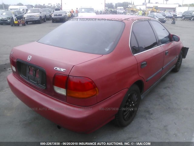 1HGEJ6677WL002282 - 1998 HONDA CIVIC LX RED photo 4