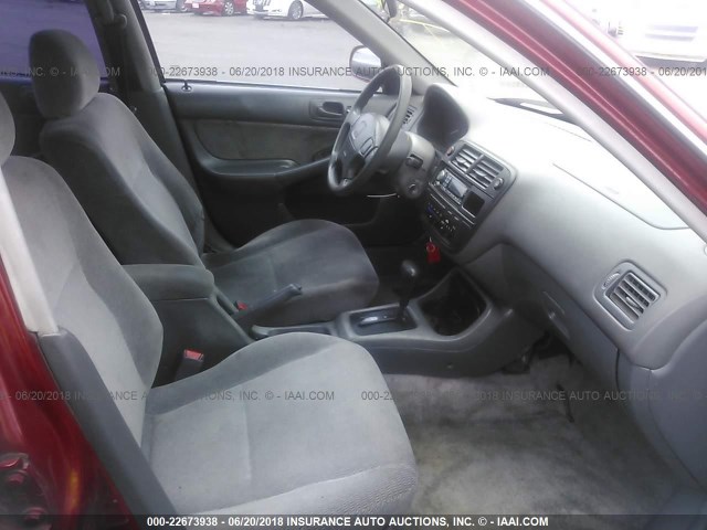 1HGEJ6677WL002282 - 1998 HONDA CIVIC LX RED photo 5