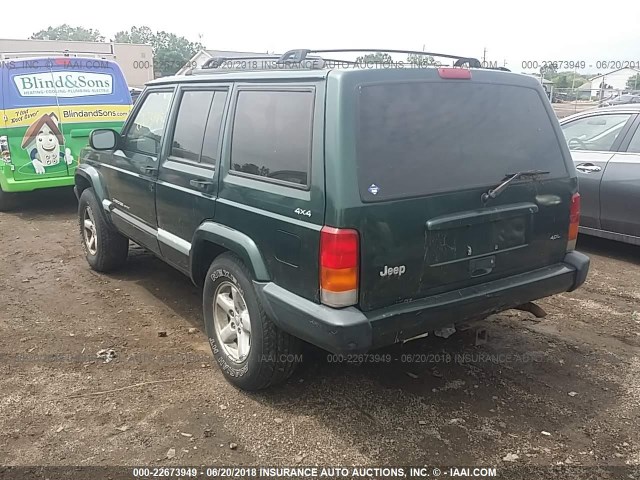 1J4FF68S0XL504424 - 1999 JEEP CHEROKEE SPORT/CLASSIC GREEN photo 3