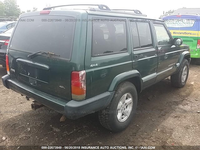 1J4FF68S0XL504424 - 1999 JEEP CHEROKEE SPORT/CLASSIC GREEN photo 4