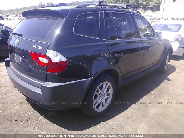 WBXPA73434WB27238 - 2004 BMW X3 2.5I BLACK photo 4