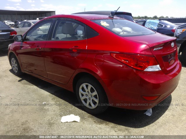 KMHCT4AE7DU560937 - 2013 HYUNDAI ACCENT GLS/GS RED photo 3