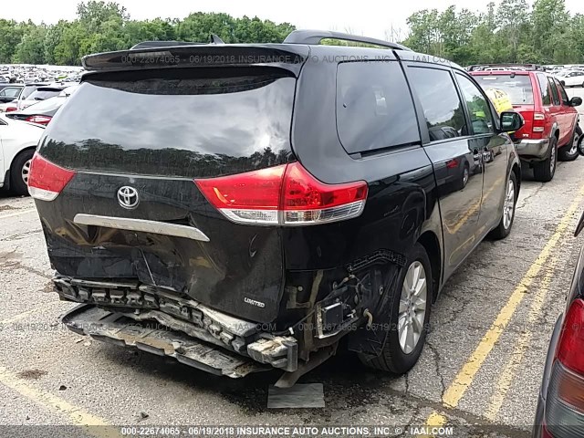 5TDYK3DC8ES495622 - 2014 TOYOTA SIENNA XLE/LIMITED BLACK photo 4