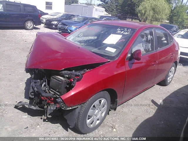 KMHDU46D99U681624 - 2009 HYUNDAI ELANTRA GLS/SE RED photo 2