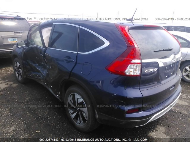 5J6RM4H98GL091060 - 2016 HONDA CR-V TOURING BLUE photo 3