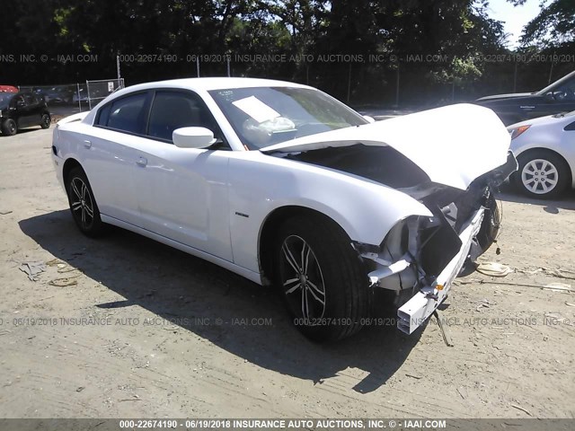 2C3CDXDT4EH303689 - 2014 DODGE CHARGER R/T WHITE photo 1