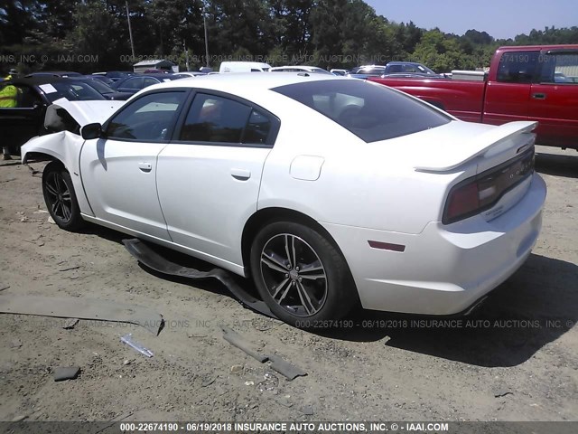2C3CDXDT4EH303689 - 2014 DODGE CHARGER R/T WHITE photo 3