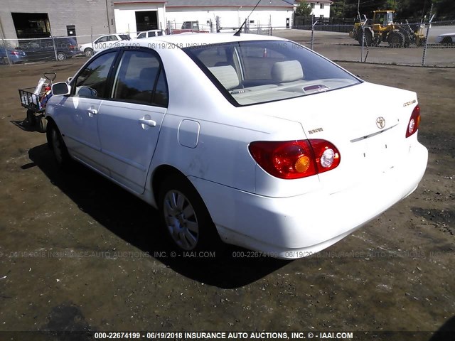 JTDBR32EX32011640 - 2003 TOYOTA COROLLA CE/LE WHITE photo 3