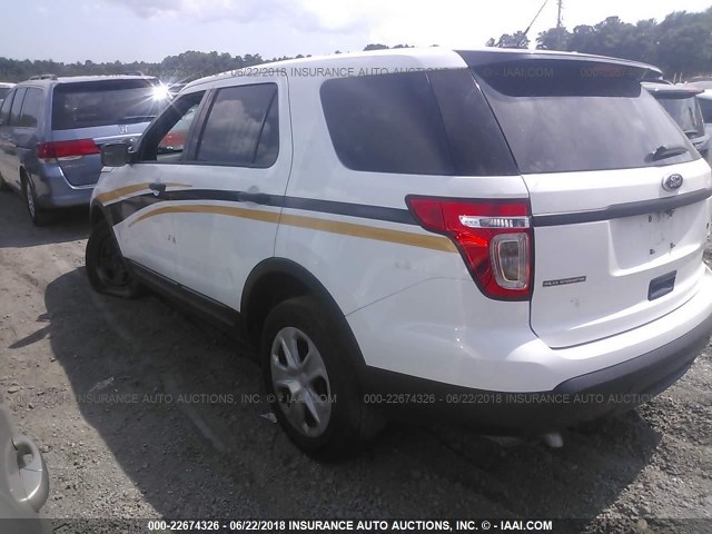 1FM5K8AR1DGB63874 - 2013 FORD EXPLORER POLICE INTERCEPTOR WHITE photo 3
