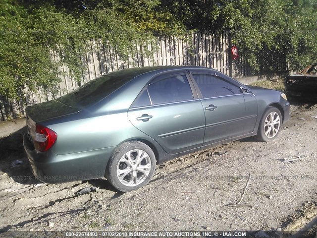 JTDBE32K320028646 - 2002 TOYOTA CAMRY LE/XLE/SE მწვანე ფოტო 4