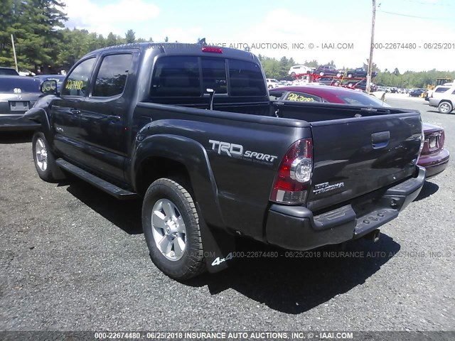 3TMLU4EN6EM164290 - 2014 TOYOTA TACOMA DOUBLE CAB ნაცრისფერი ფოტო 3