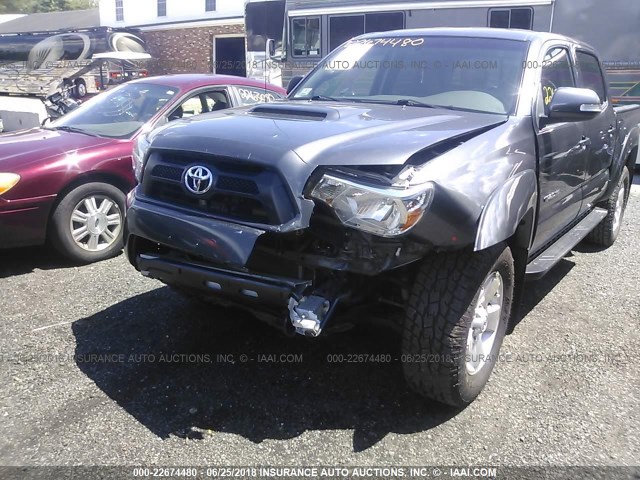 3TMLU4EN6EM164290 - 2014 TOYOTA TACOMA DOUBLE CAB ნაცრისფერი ფოტო 6
