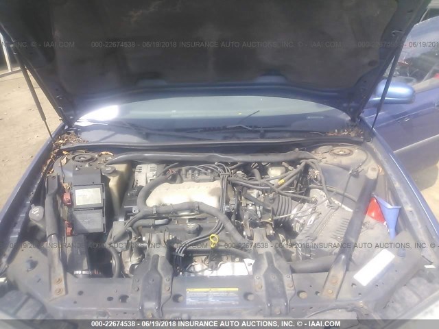 2G1WF52E339453398 - 2003 CHEVROLET IMPALA BLUE photo 10