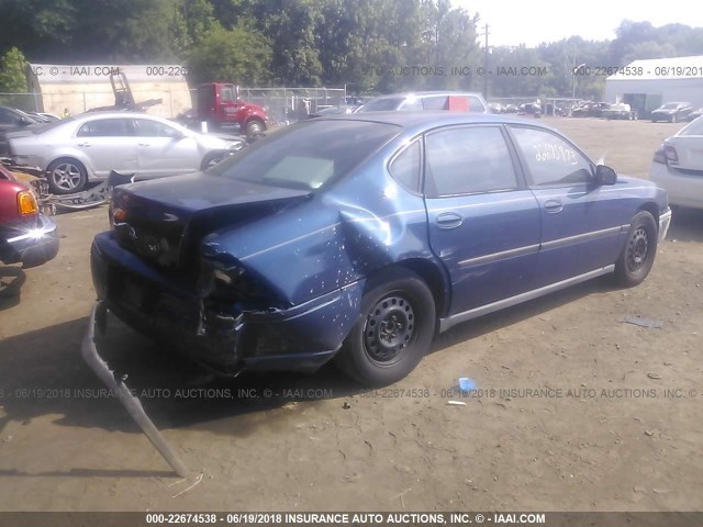 2G1WF52E339453398 - 2003 CHEVROLET IMPALA BLUE photo 4