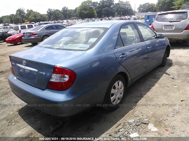 4T1BE32K24U934438 - 2004 TOYOTA CAMRY LE/XLE/SE 蓝色 照片 4