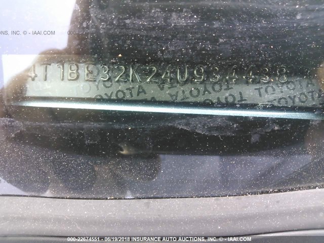 4T1BE32K24U934438 - 2004 TOYOTA CAMRY LE/XLE/SE 蓝色 照片 9