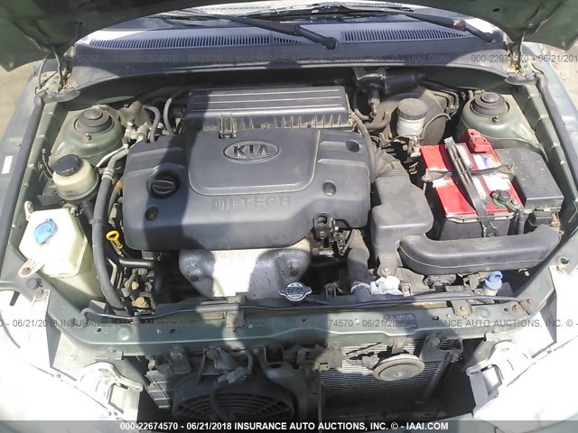 KNADC163826077910 - 2002 KIA RIO CINCO GREEN photo 10