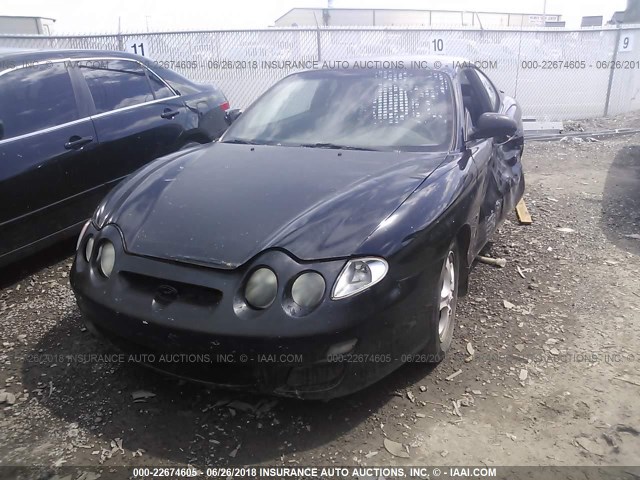 KMHJG35F21U267368 - 2001 HYUNDAI TIBURON BLACK photo 2