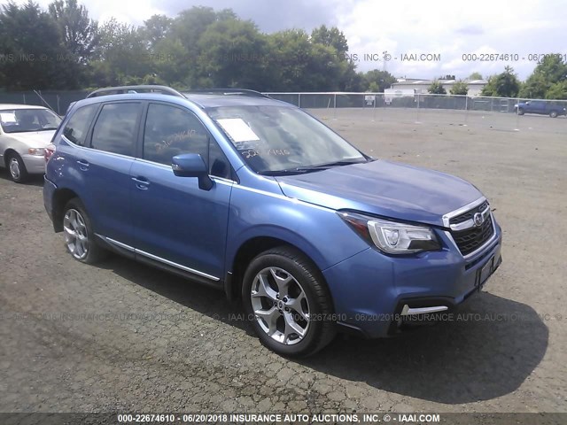 JF2SJAWC2JH506804 - 2018 SUBARU FORESTER 2.5I TOURING BLUE photo 1