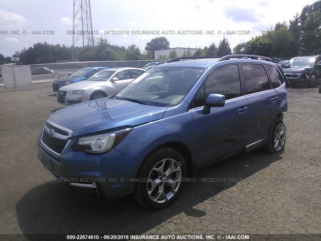 JF2SJAWC2JH506804 - 2018 SUBARU FORESTER 2.5I TOURING BLUE photo 2