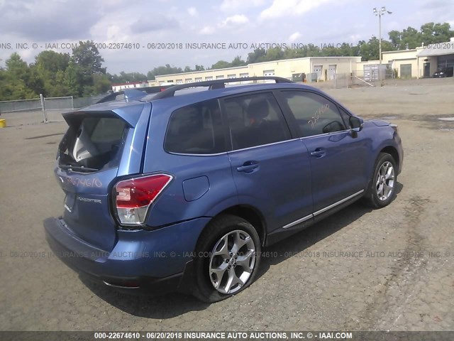 JF2SJAWC2JH506804 - 2018 SUBARU FORESTER 2.5I TOURING BLUE photo 4