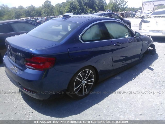 WBA2J3C59JVA49720 - 2018 BMW 230XI Dark Blue photo 4