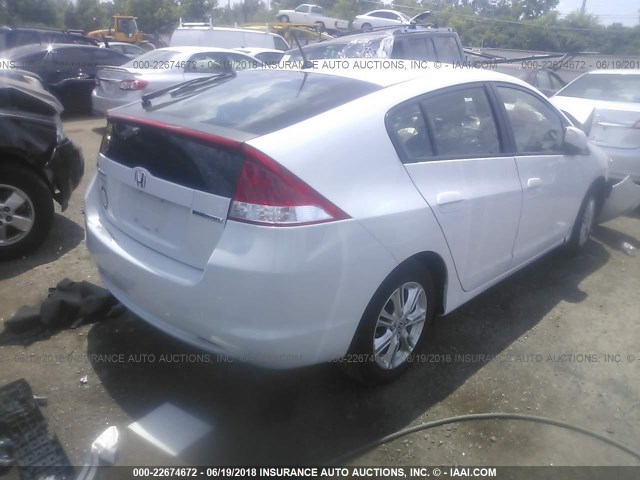 JHMZE2H72AS006201 - 2010 HONDA INSIGHT EX WHITE photo 4